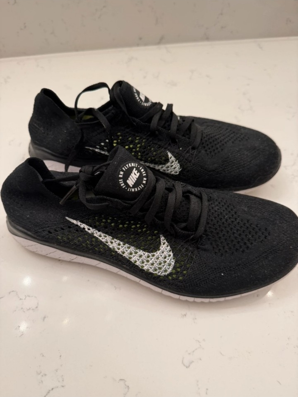 Nike Free Lightweight Black and White Flyknit Low-Top Sneakers